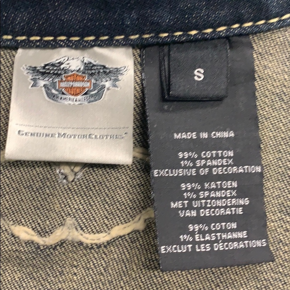 Harley Davidson zip up denim vest - Picture 8 of 8